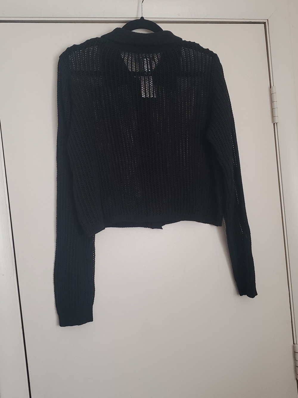 *NWT* Hot Topic'S Black Open-Knit Collared Button Cardigan - Picture 9 of 14